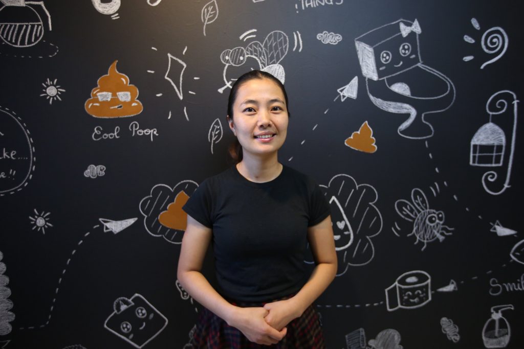 TORONTO, ON - JULY 20  -     -   Lien Nguyen owner of the new and upcoming Poop Cafe, desert bar poses for pictures inside the cafe that is currently under renovations in Koreatown on Bloor St W.. Vince Talotta/Toronto Star